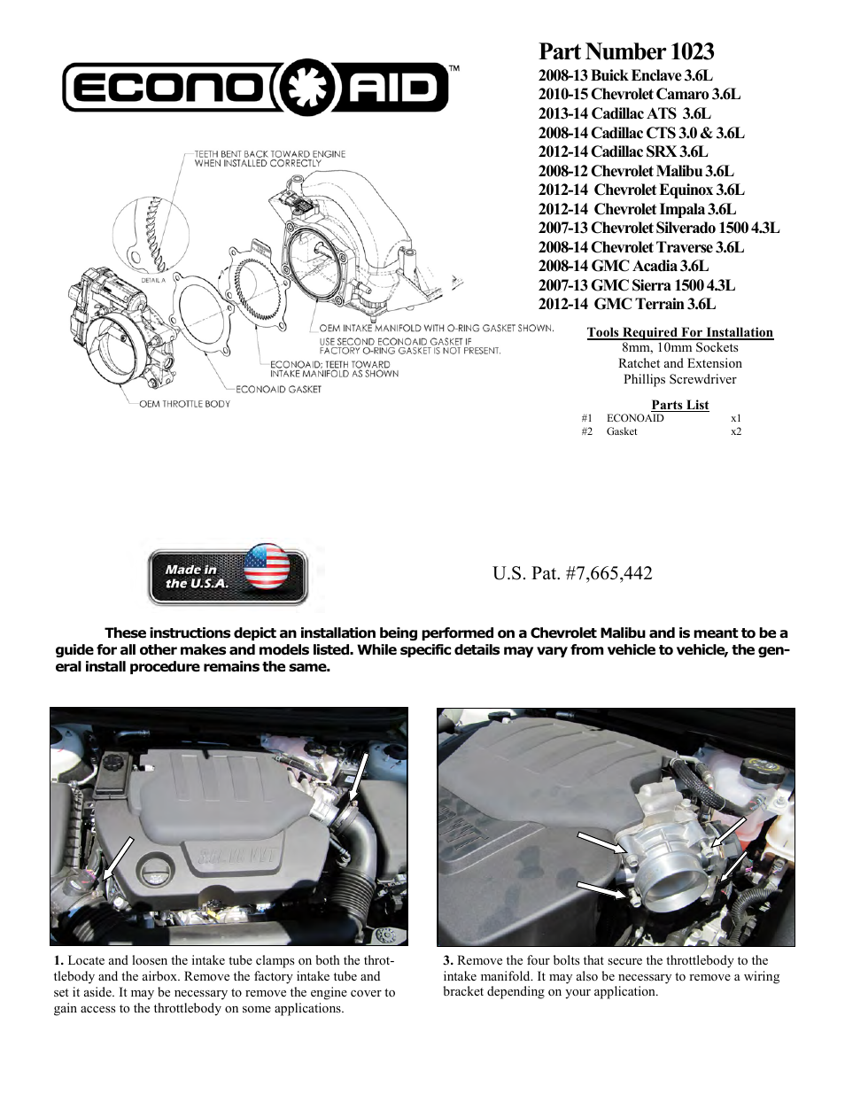 Airaid 1023 User Manual | 2 pages