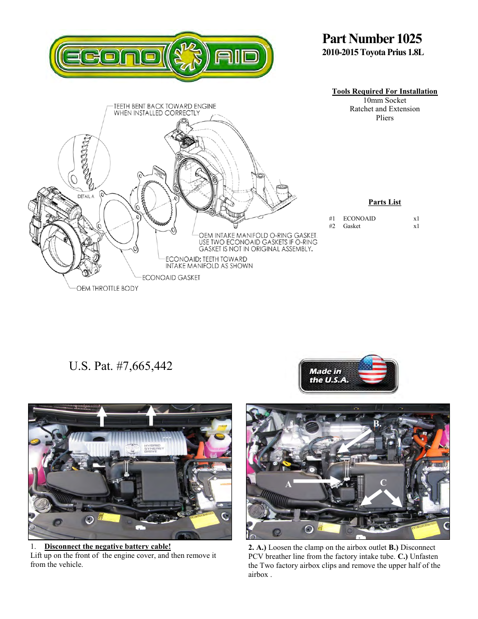 Airaid 1025 User Manual | 4 pages