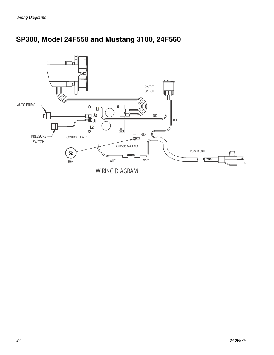 Sp300, model 24f558 and mustang 3100, 24f560 | AIRLESSCO SP200 User Manual | Page 34 / 38