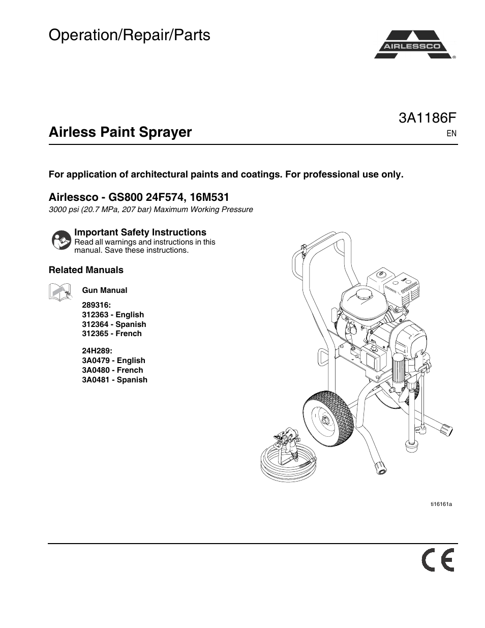 AIRLESSCO GS800 User Manual | 28 pages