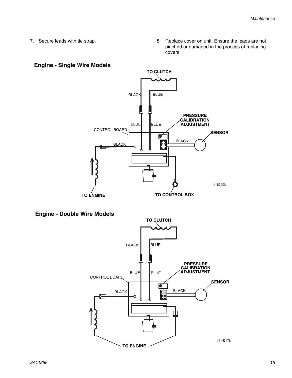 Engine - single wire models, Engine - double wire models | AIRLESSCO GS800 User Manual | Page 15 / 28