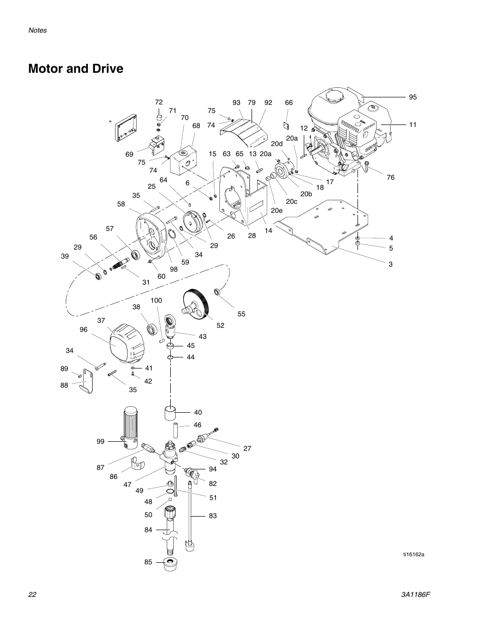 Motor and drive | AIRLESSCO GS800 User Manual | Page 22 / 28