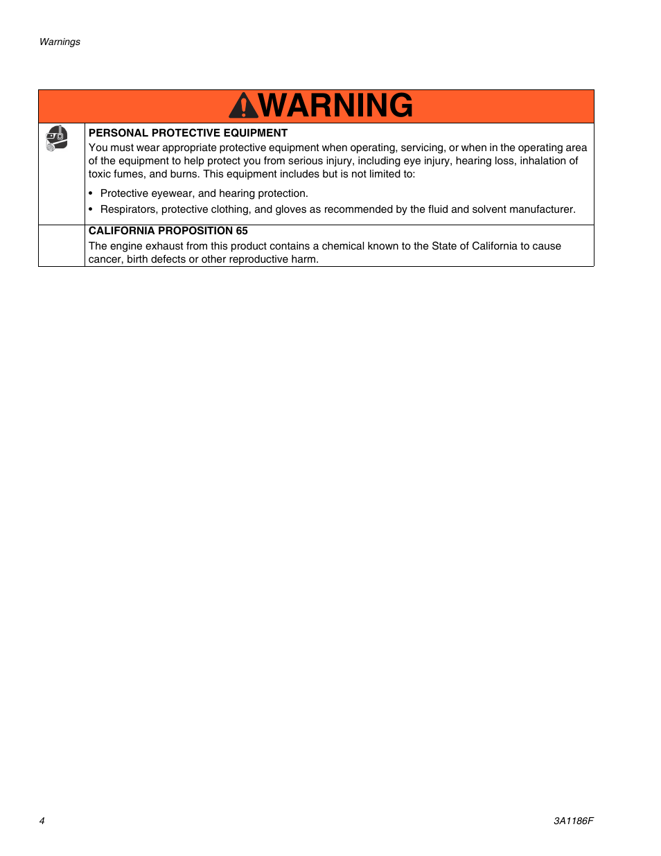 Warning | AIRLESSCO GS800 User Manual | Page 4 / 28