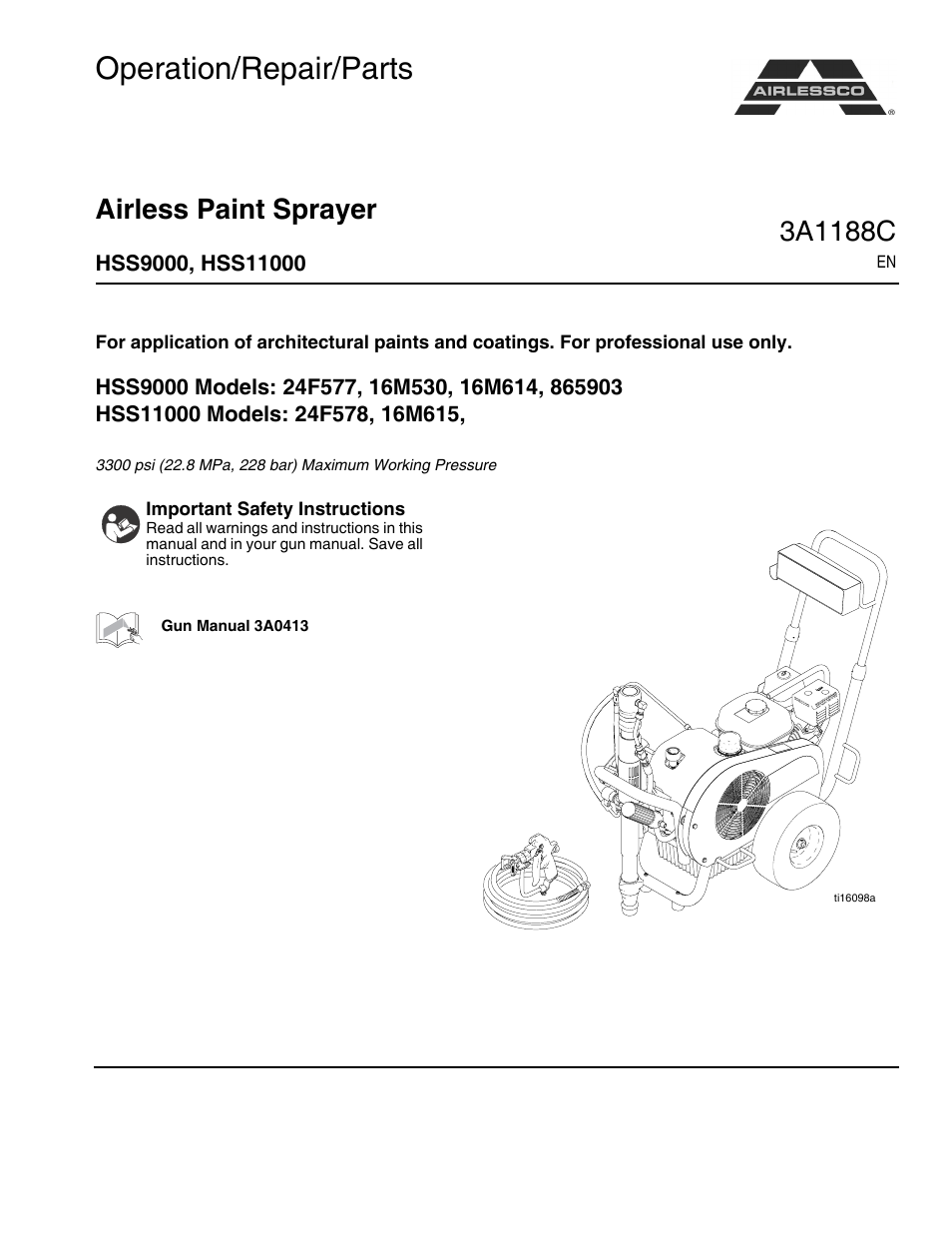 AIRLESSCO HSS9000 User Manual | 32 pages