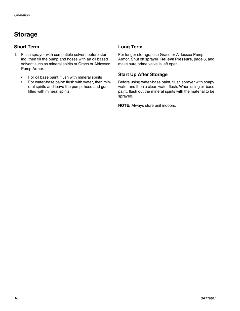 Storage | AIRLESSCO HSS9000 User Manual | Page 10 / 32