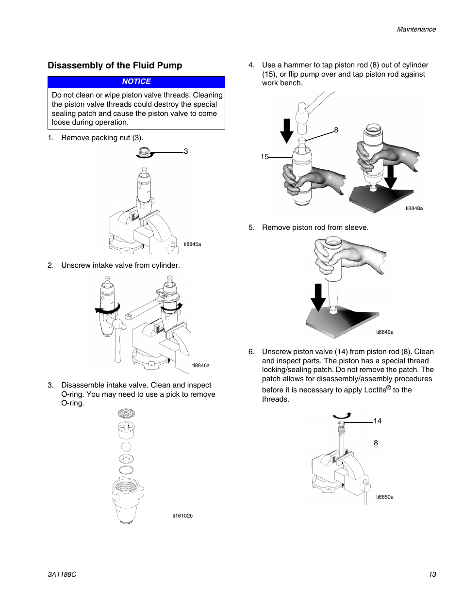 Disassembly of the fluid pump | AIRLESSCO HSS9000 User Manual | Page 13 / 32