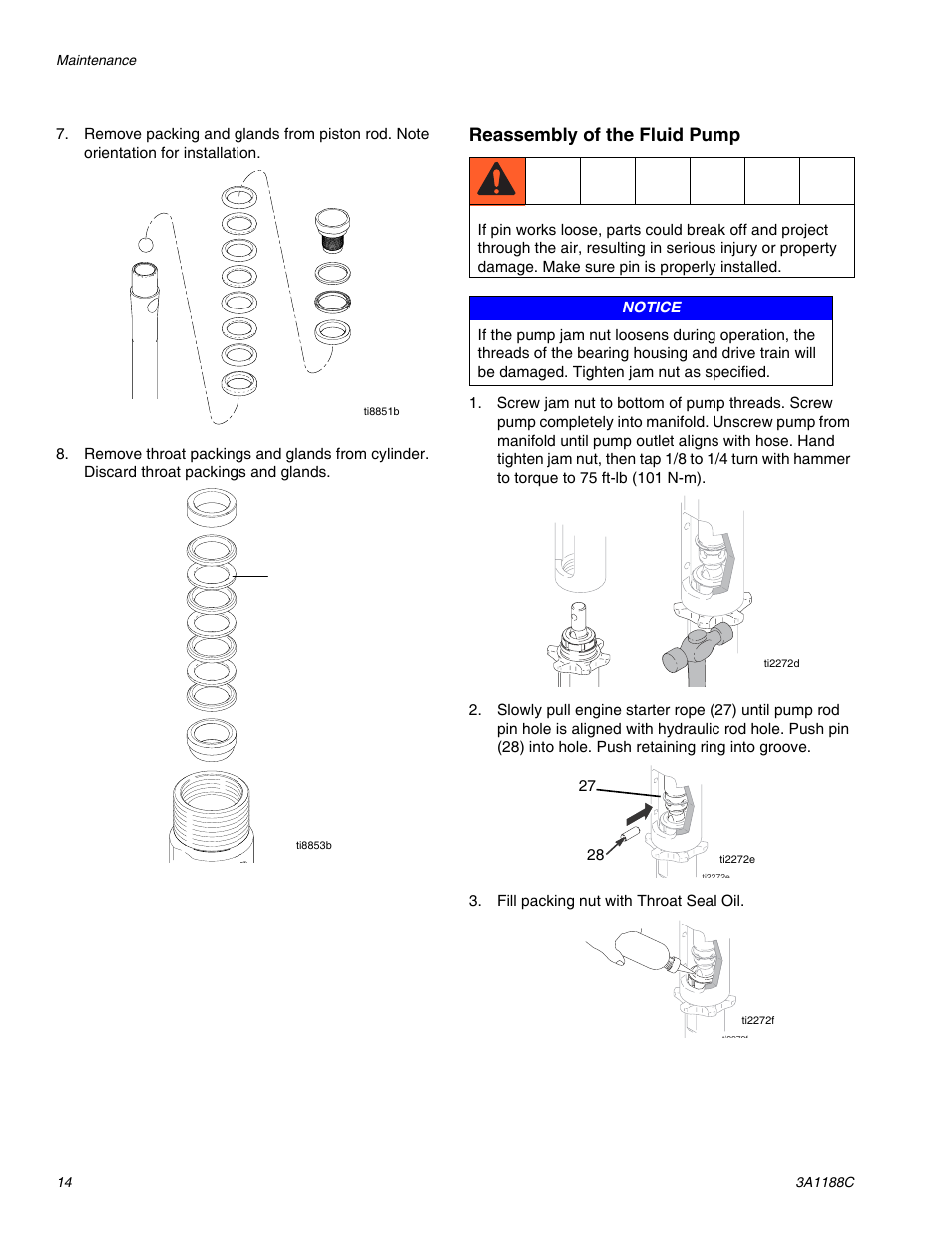 Reassembly of the fluid pump | AIRLESSCO HSS9000 User Manual | Page 14 / 32