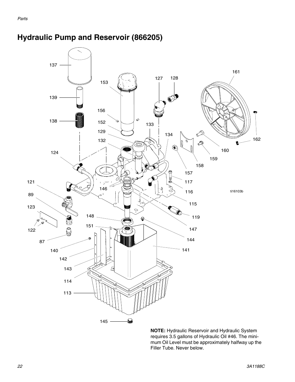 Hydraulic pump and reservoir (866205) | AIRLESSCO HSS9000 User Manual | Page 22 / 32