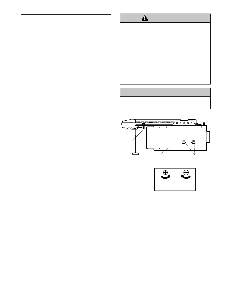 Adjustment, Adjust the up and down travel, Warning | Caution, Adjustment step 1, Adjust the up and down travel limits | Chamberlain POWER DRIVE PD200 User Manual | Page 28 / 40