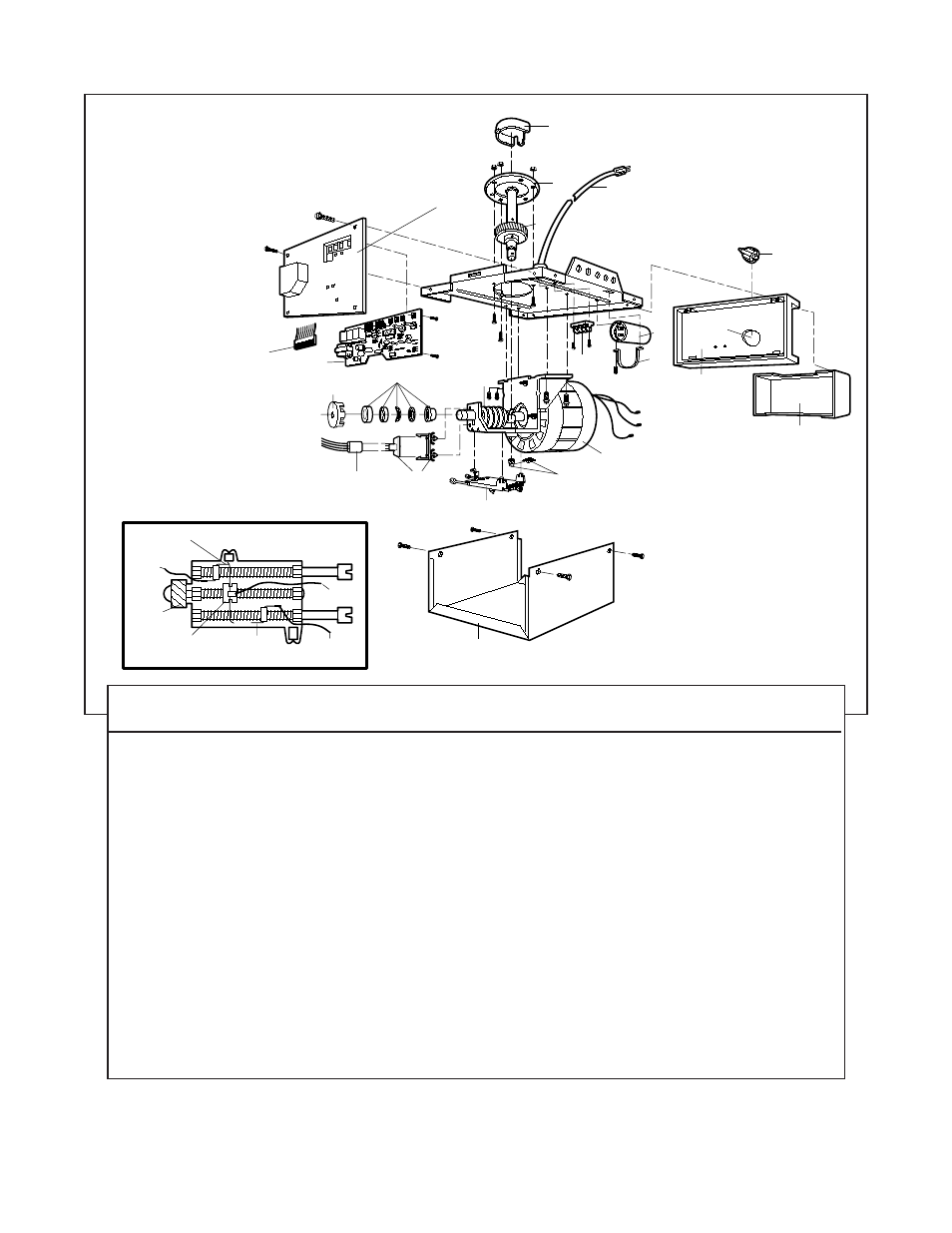 Motor unit, Motor unit assembly parts | Chamberlain POWER DRIVE PD200 User Manual | Page 38 / 40