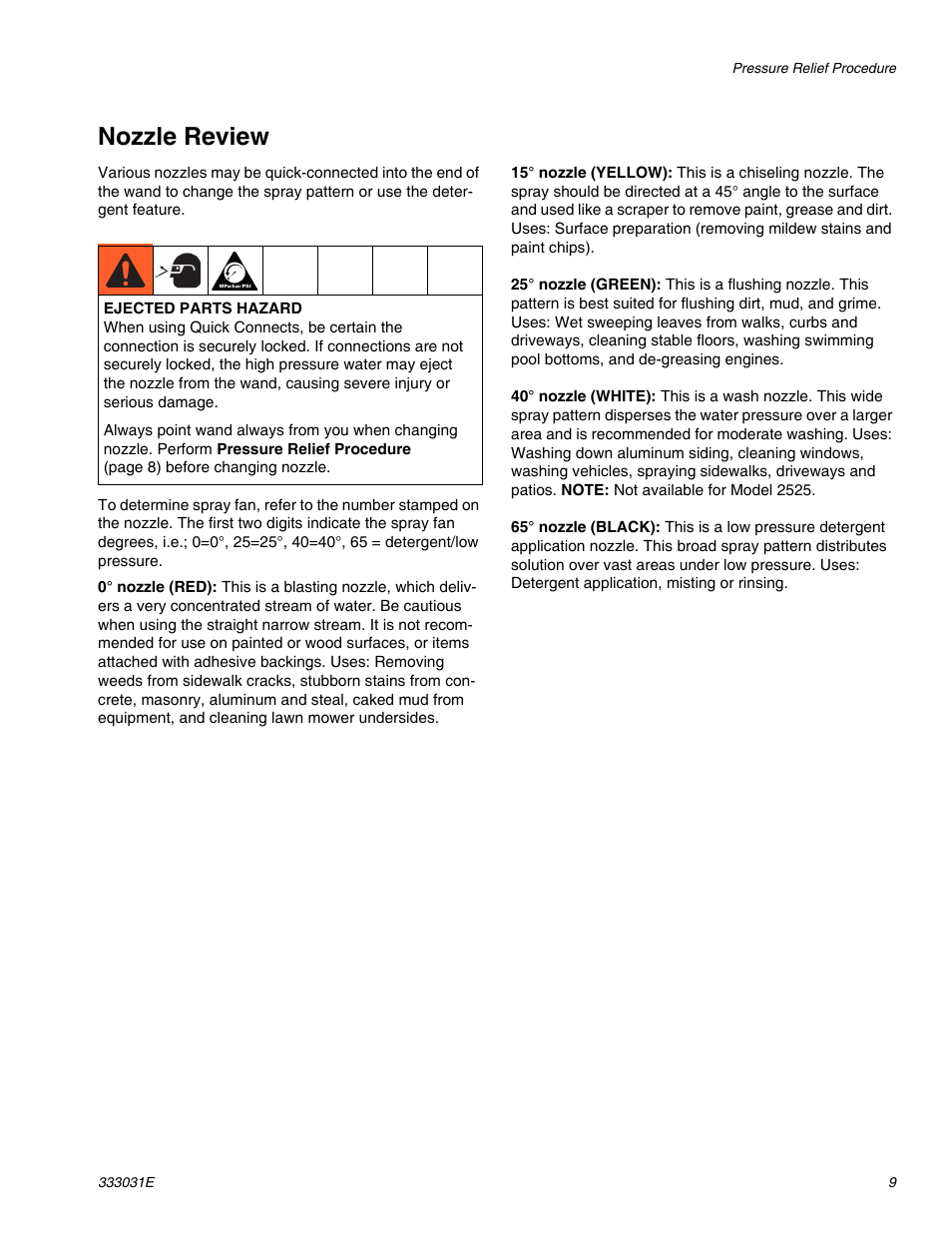 Nozzle review | AIRLESSCO G-Force II 2525 DD User Manual | Page 9 / 36