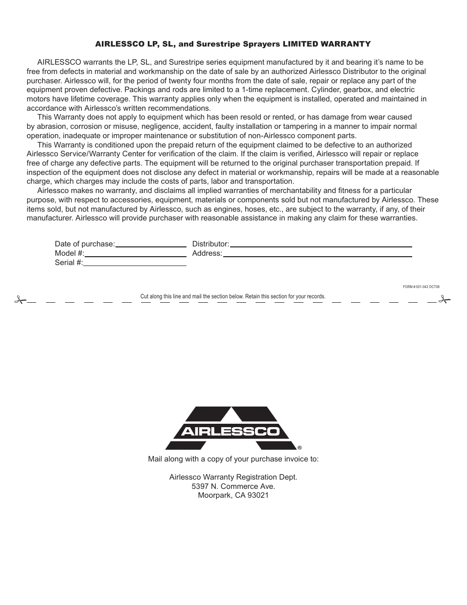 AIRLESSCO SS4550 User Manual | Page 40 / 40