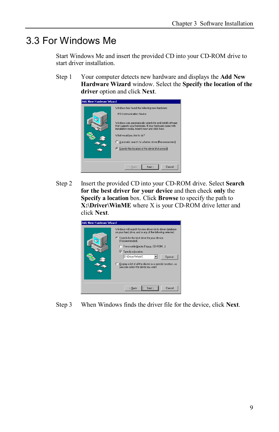 3 for windows me | Airlink AML001 User Manual | Page 12 / 78