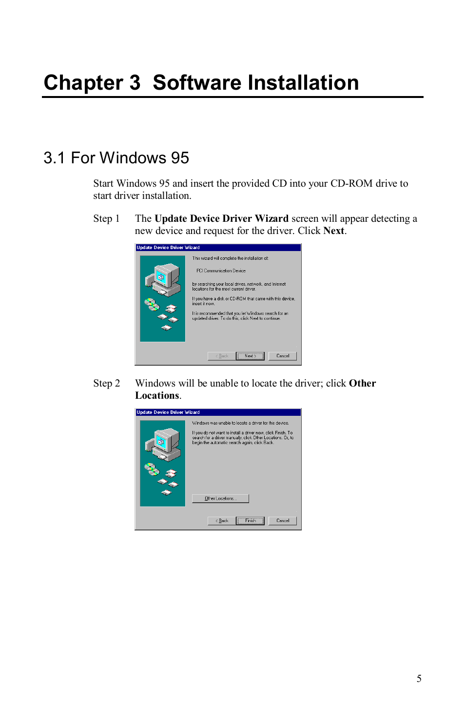 Chapter 3 software installation, 1 for windows 95 | Airlink AML001 User Manual | Page 8 / 78