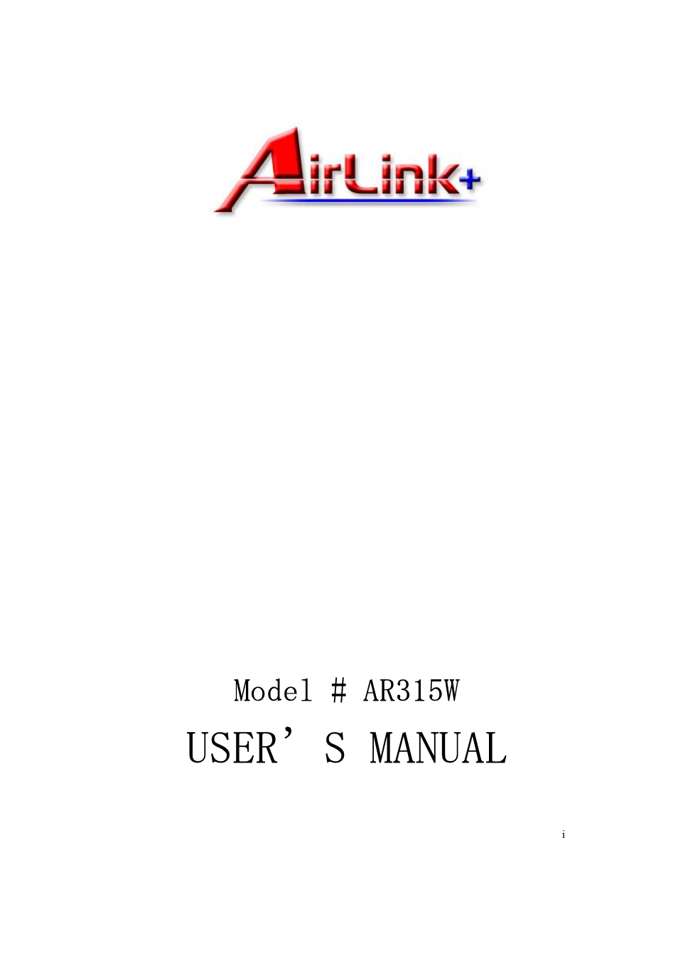 Airlink AR315W User Manual | 96 pages