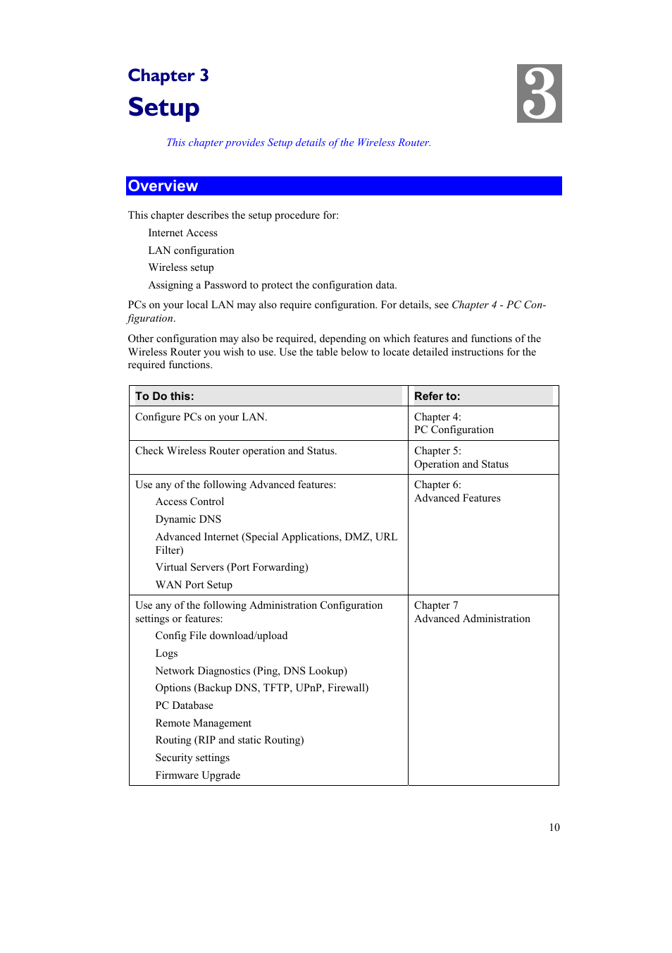 Setup, Chapter 3, Overview | Airlink AR315W User Manual | Page 14 / 96