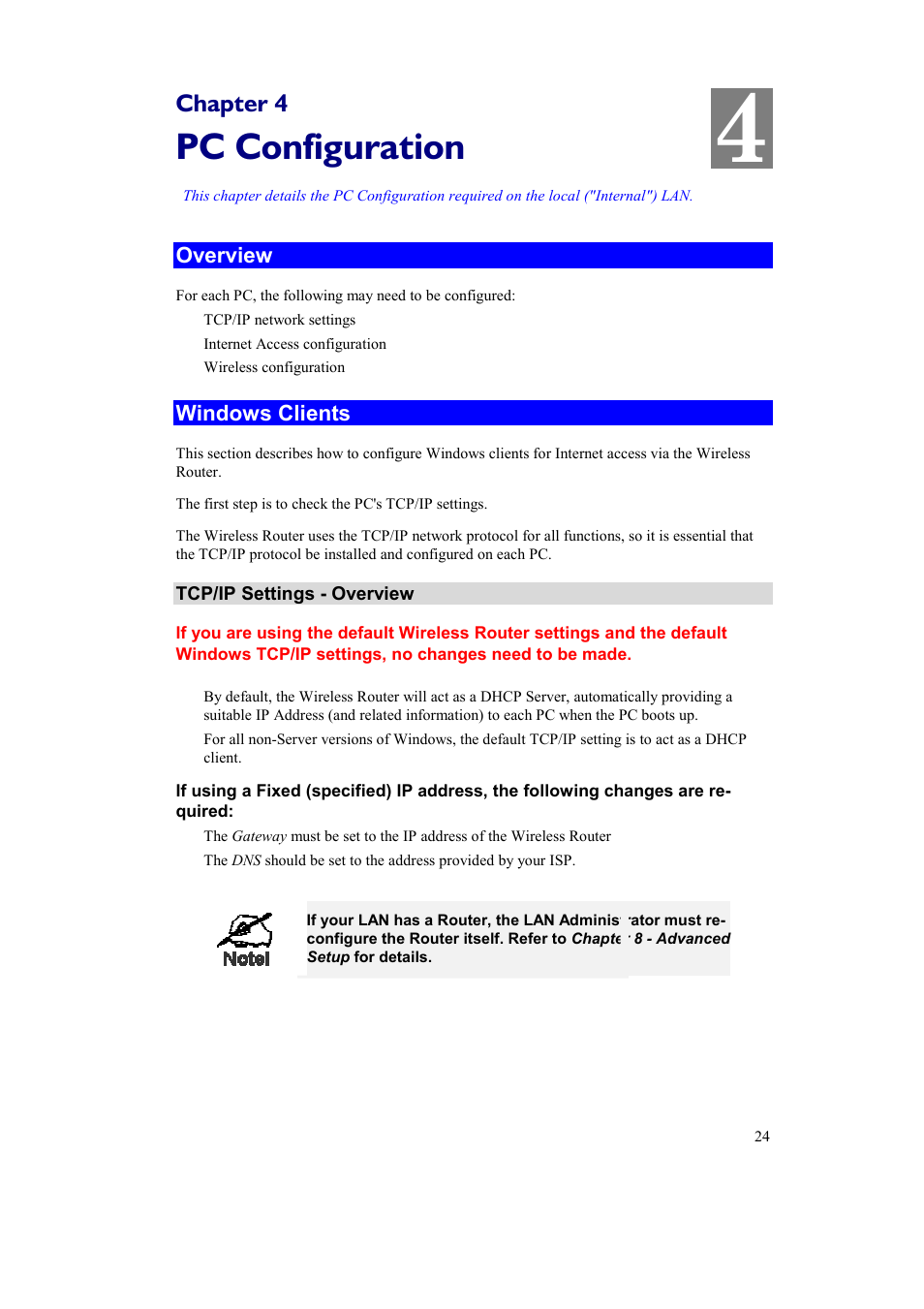 Pc configuration, Chapter 4 | Airlink AR315W User Manual | Page 28 / 96
