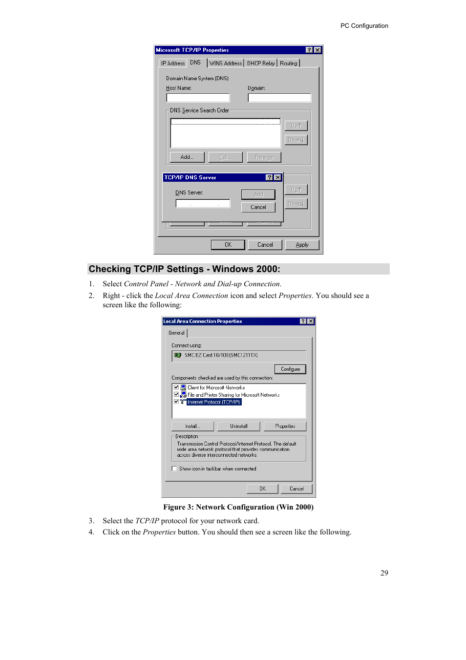 Checking tcp/ip settings - windows 2000 | Airlink AR315W User Manual | Page 33 / 96