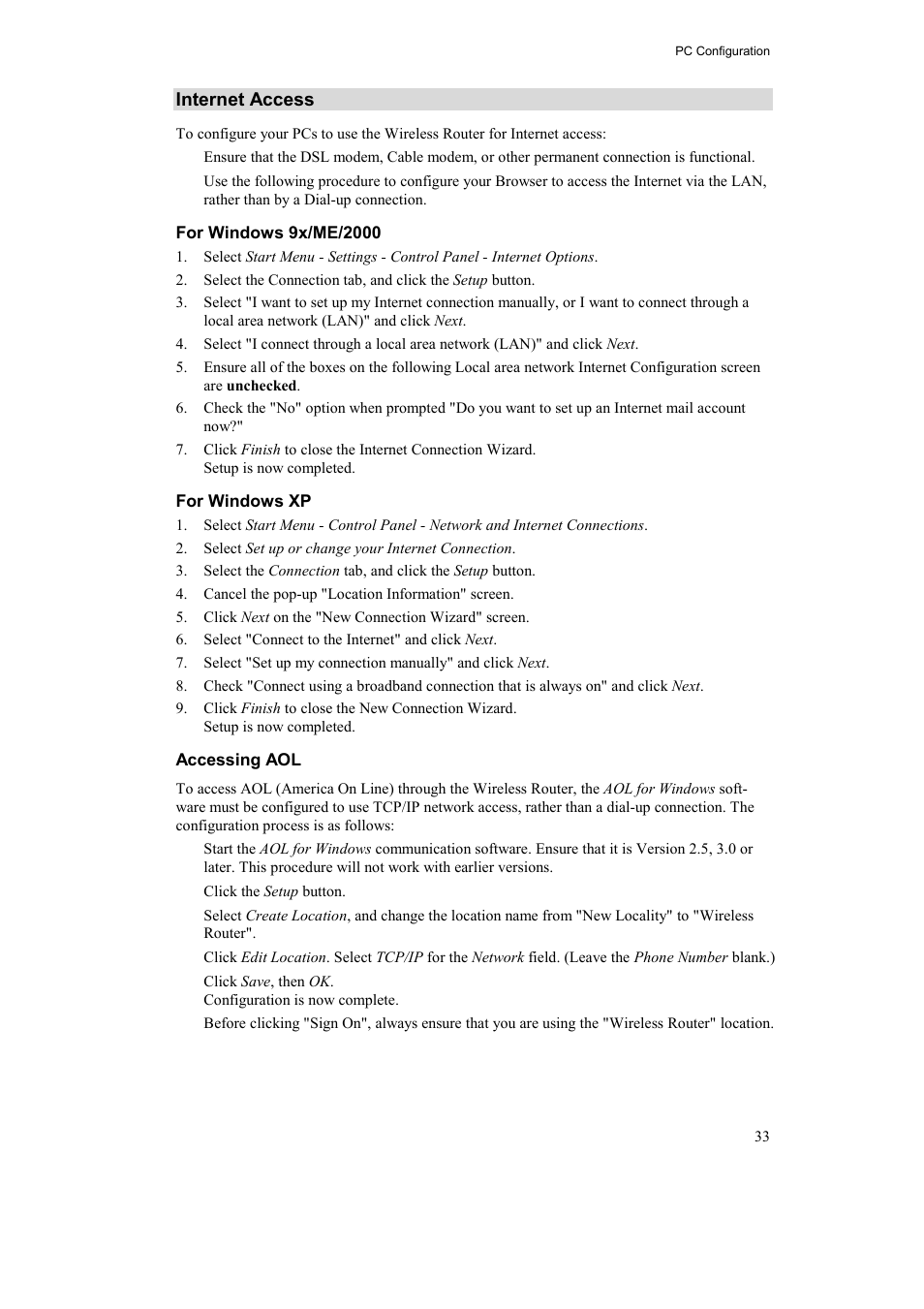 Internet access | Airlink AR315W User Manual | Page 37 / 96