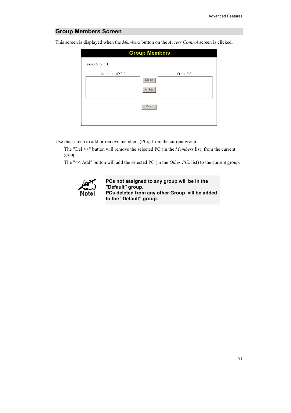 Group members screen | Airlink AR315W User Manual | Page 55 / 96