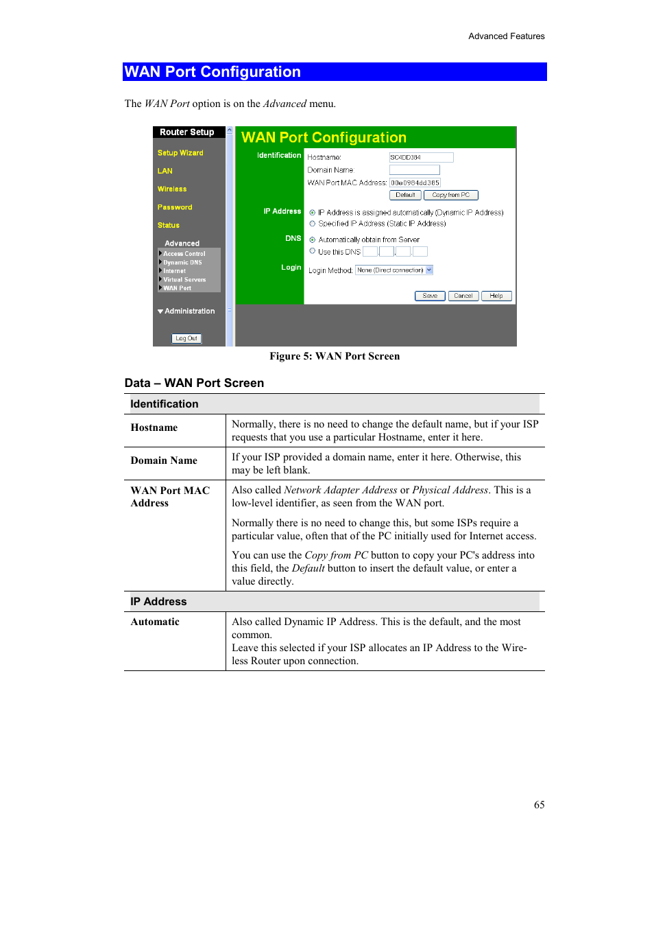 Wan port configuration | Airlink AR315W User Manual | Page 69 / 96