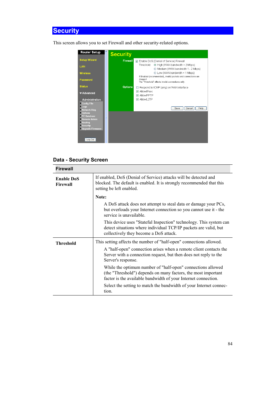 Security | Airlink AR315W User Manual | Page 88 / 96