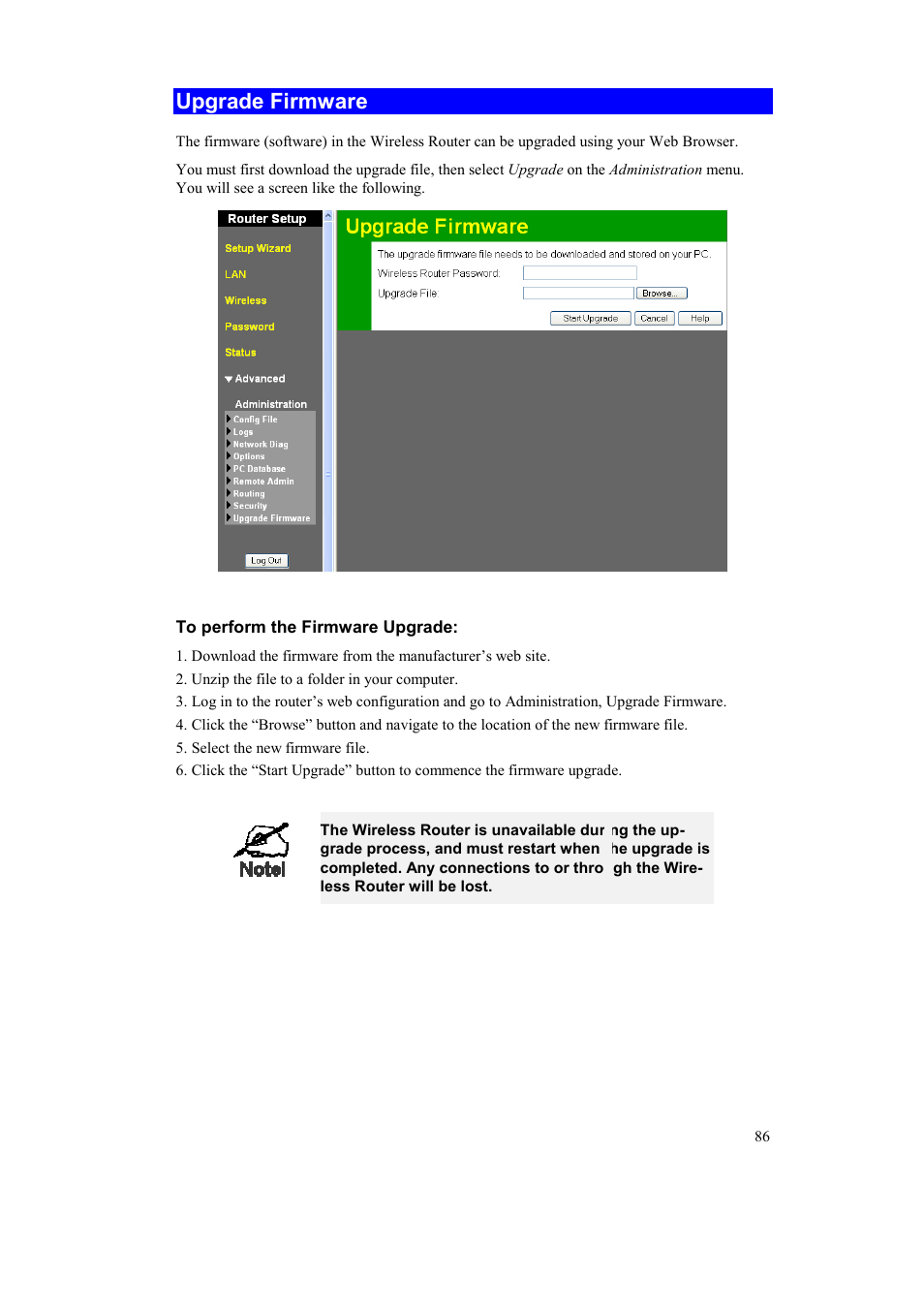 Upgrade firmware | Airlink AR315W User Manual | Page 90 / 96