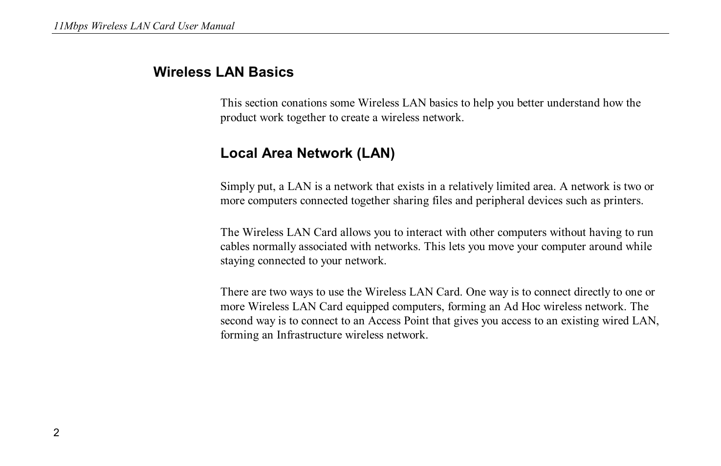 Wireless lan basics, Local area network (lan) | Airlink WLL013 User Manual | Page 10 / 84