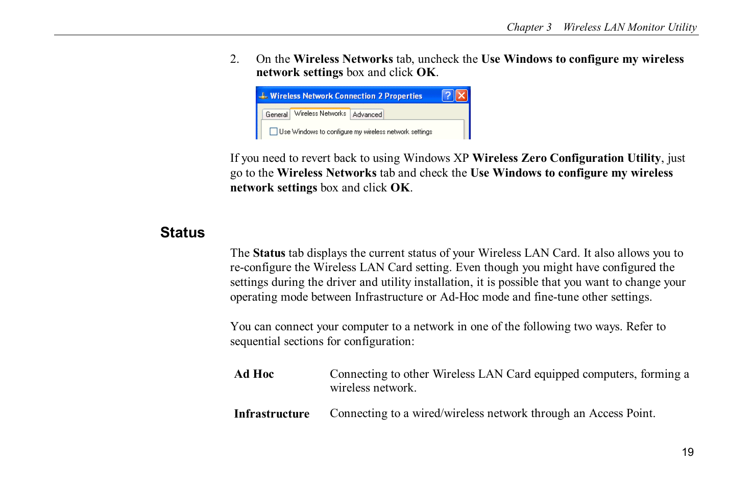 Status | Airlink WLL013 User Manual | Page 25 / 84
