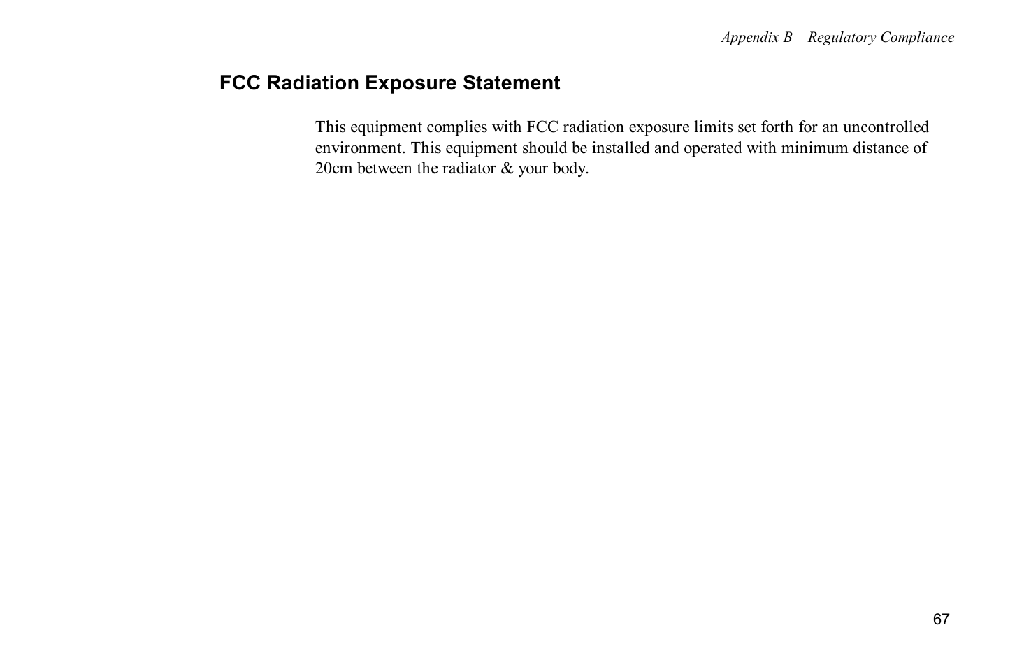 Fcc radiation exposure statement | Airlink WLL013 User Manual | Page 69 / 84