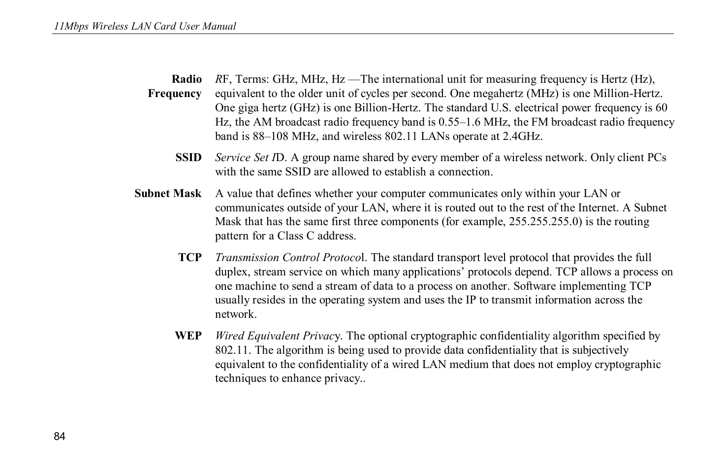 Airlink WLL013 User Manual | Page 84 / 84