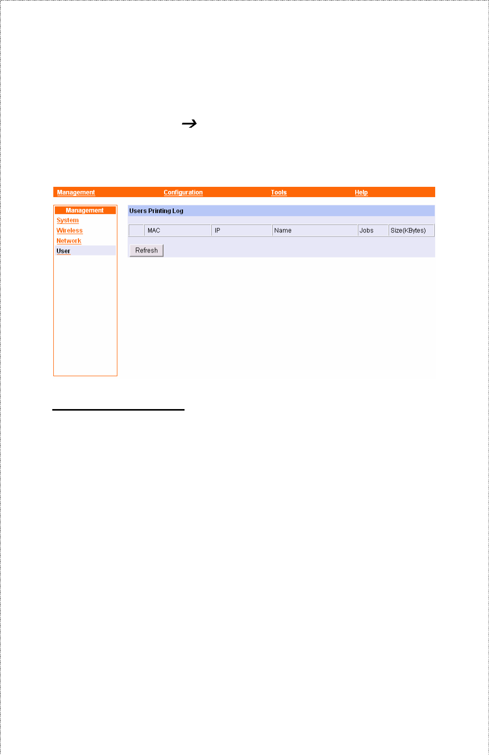 Management, User | Airlink APSUSB201W User Manual | Page 36 / 57