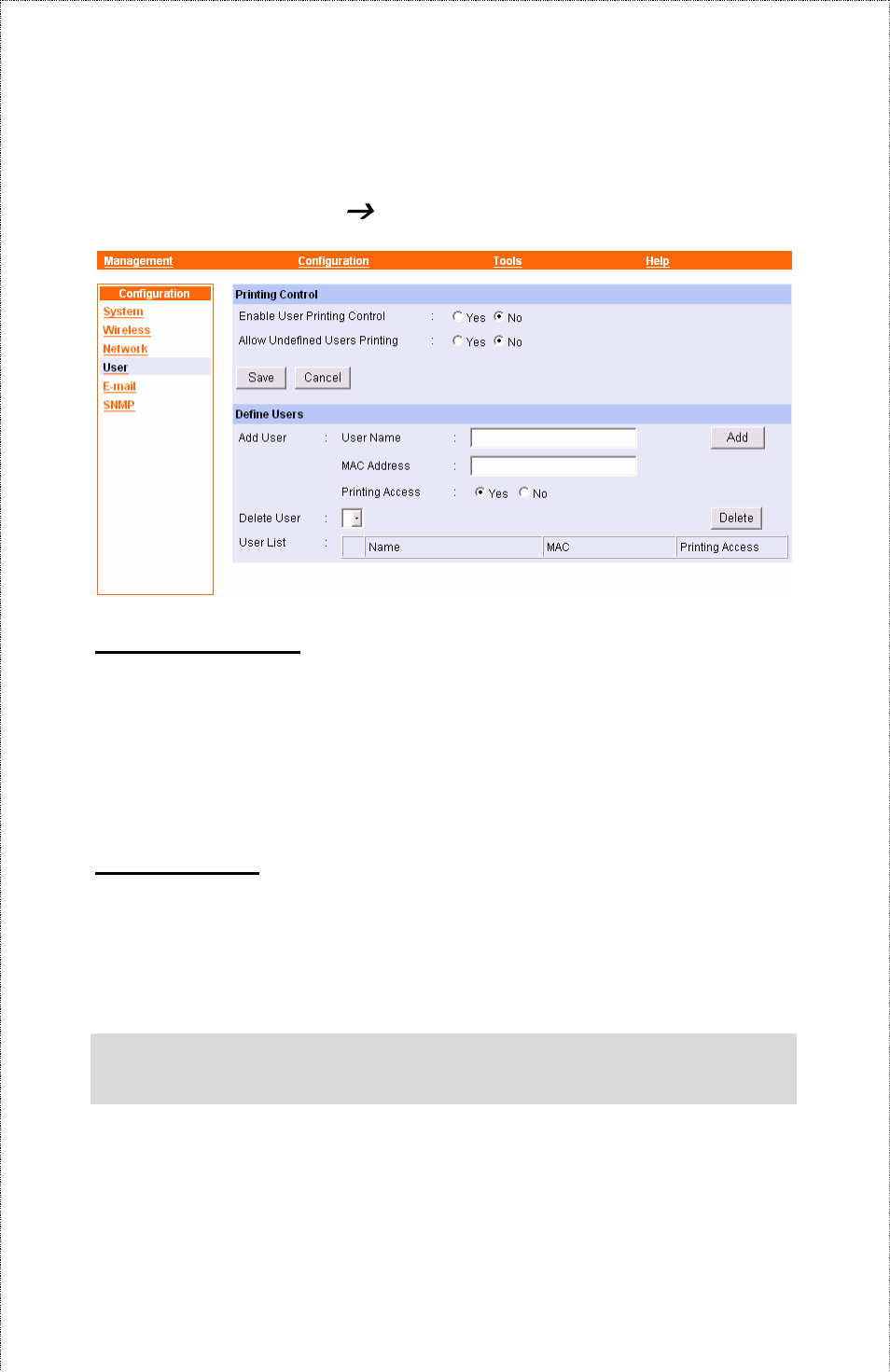 Configuration, User | Airlink APSUSB201W User Manual | Page 43 / 57