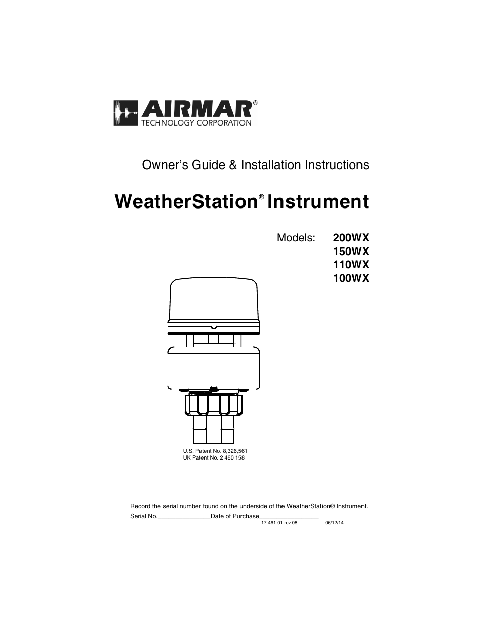 Airmar 200WX—Ultrasonic WeatherStation® Instrument User Manual | 24 pages