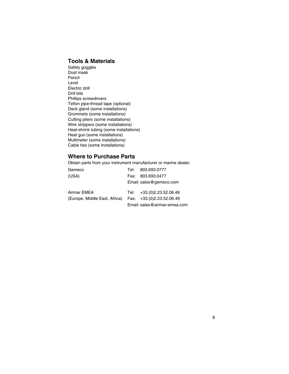 Airmar 200WX—Ultrasonic WeatherStation® Instrument User Manual | Page 9 / 24