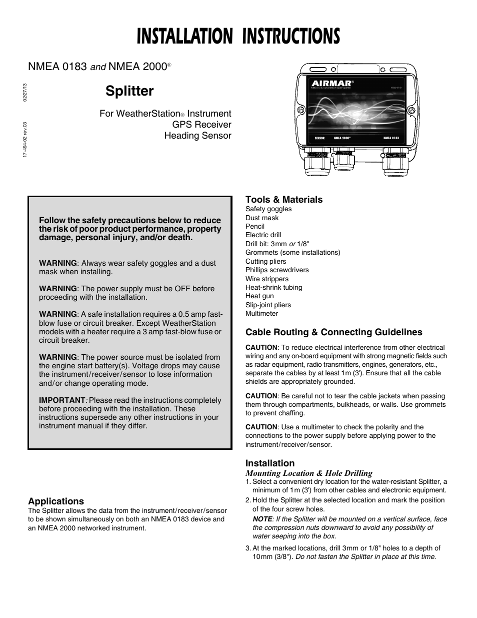 Airmar NMEA 0183 User Manual | 4 pages
