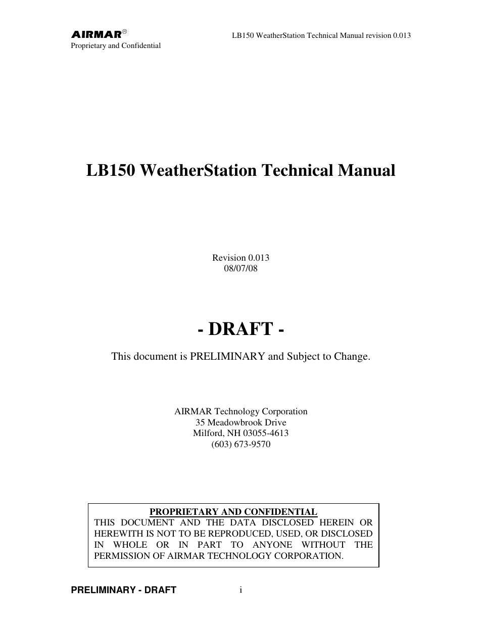 Airmar LB150 User Manual | 72 pages