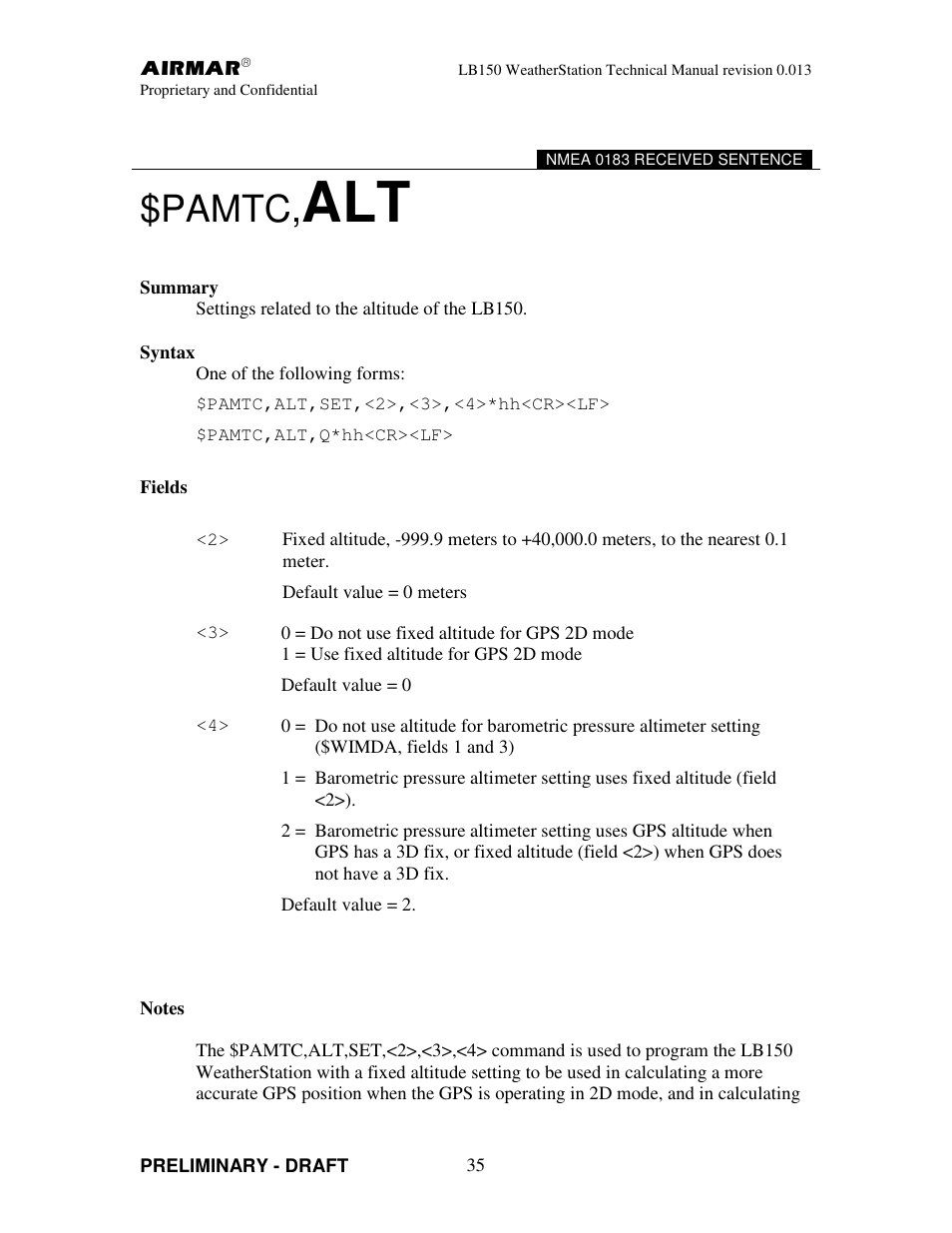 Pamtc | Airmar LB150 User Manual | Page 38 / 72