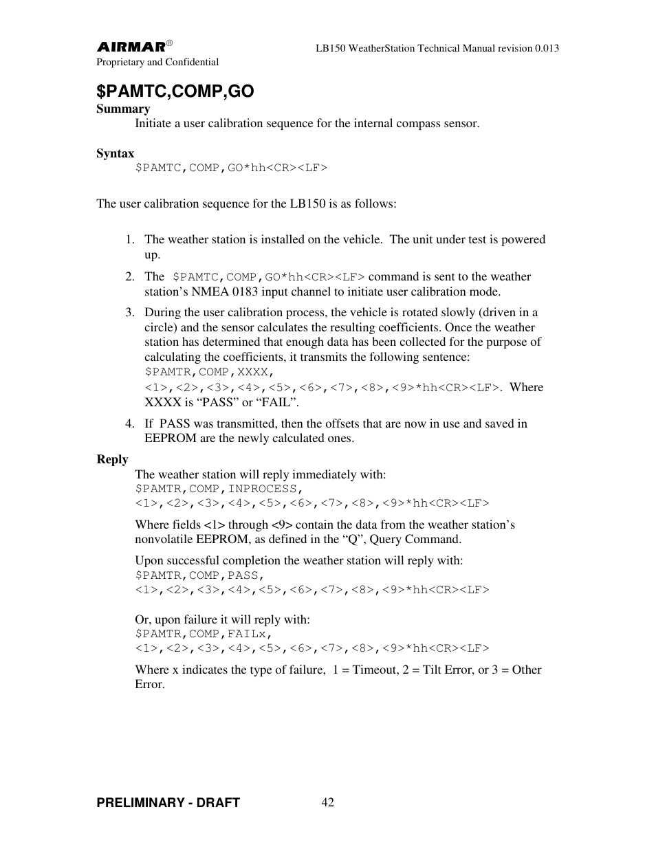 Pamtc,comp,go | Airmar LB150 User Manual | Page 45 / 72