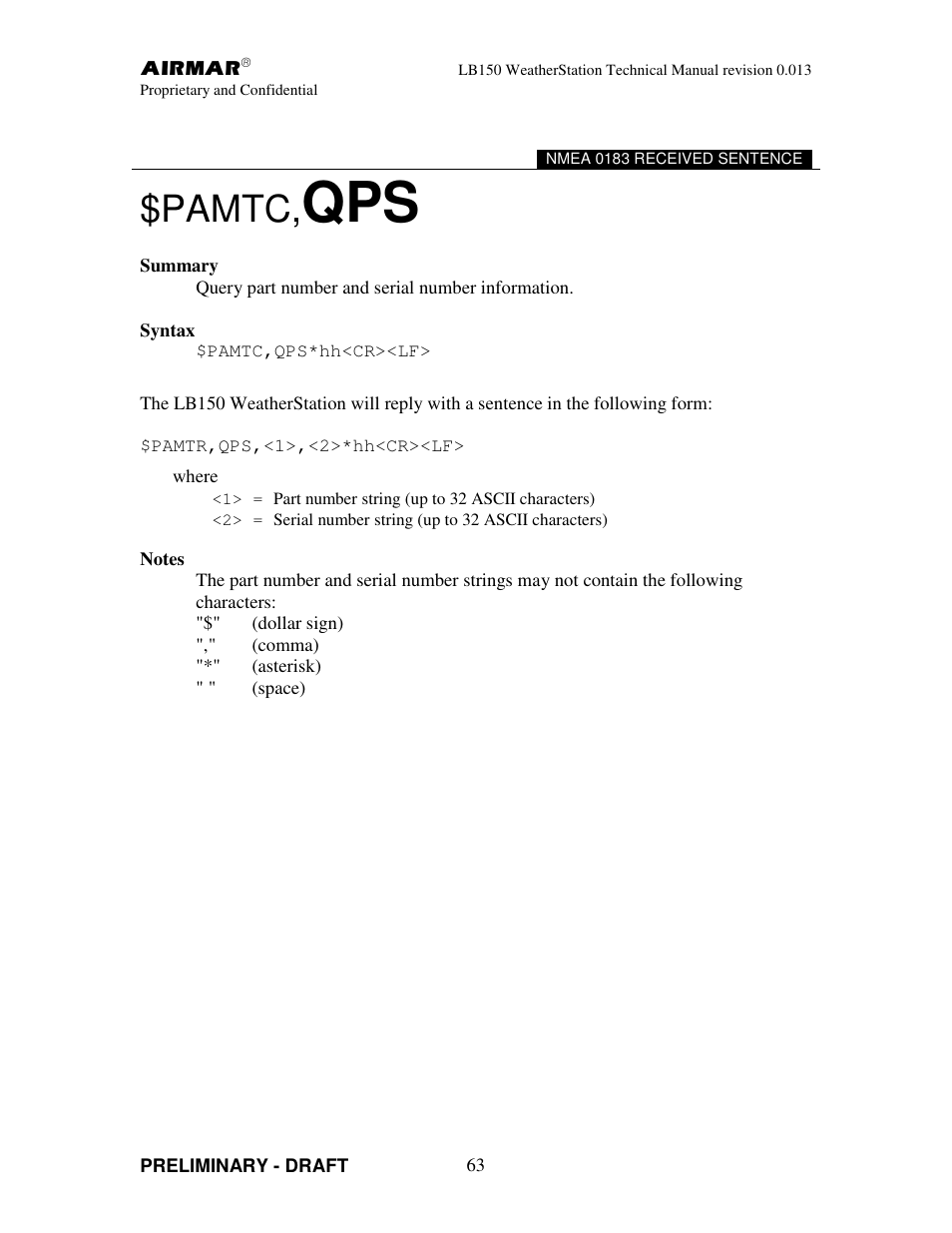 Pamtc | Airmar LB150 User Manual | Page 66 / 72