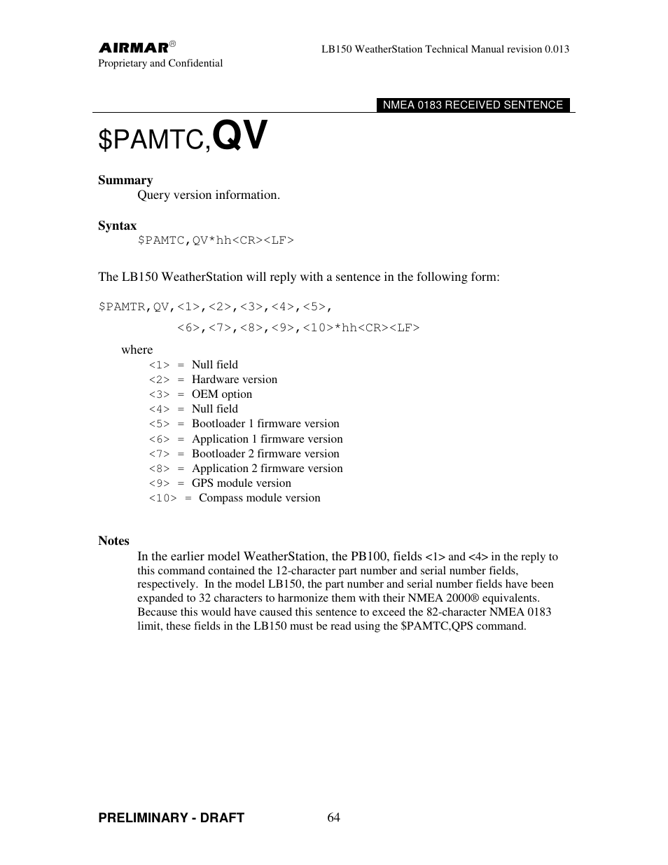 Pamtc | Airmar LB150 User Manual | Page 67 / 72