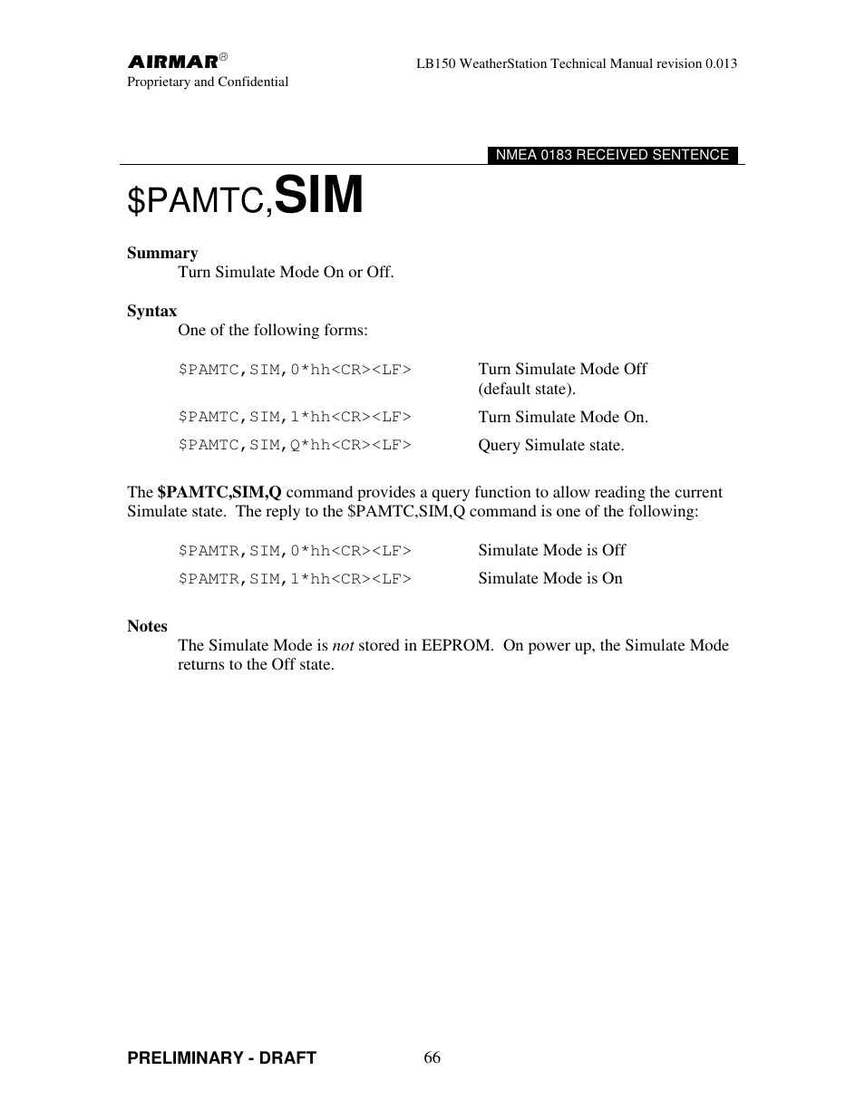 Pamtc | Airmar LB150 User Manual | Page 69 / 72