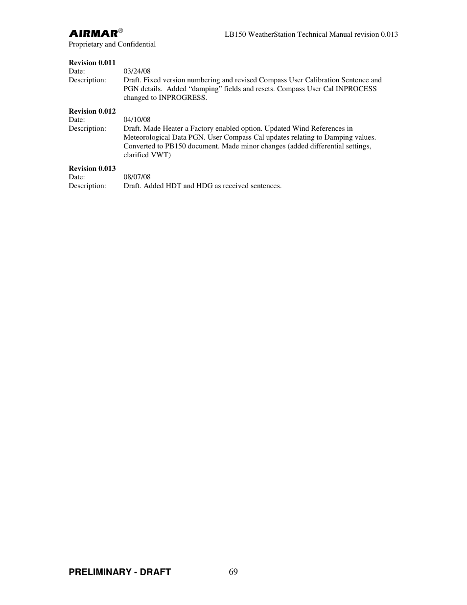 Airmar LB150 User Manual | Page 72 / 72
