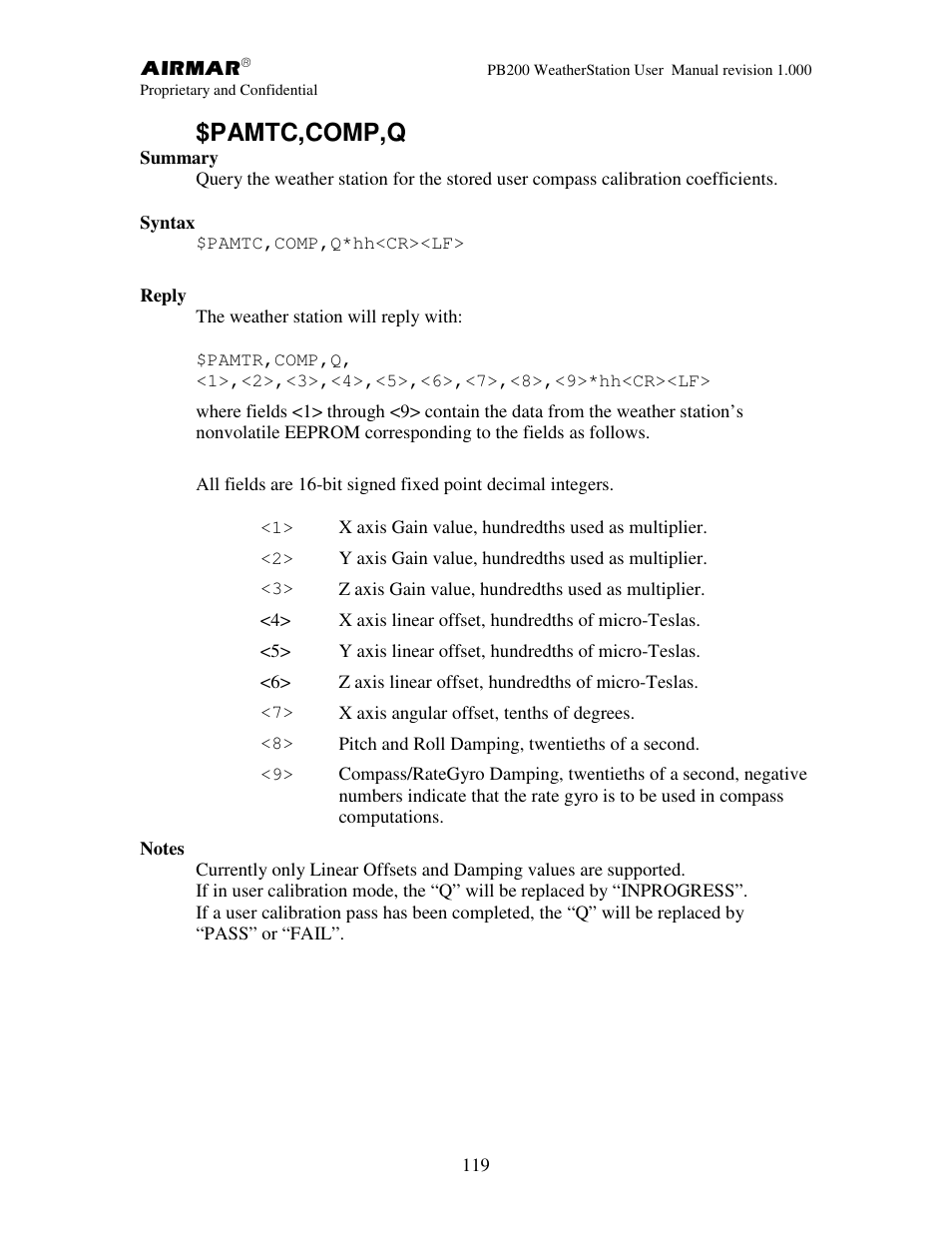 Pamtc,comp,q | Airmar PB200 User Manual | Page 125 / 151