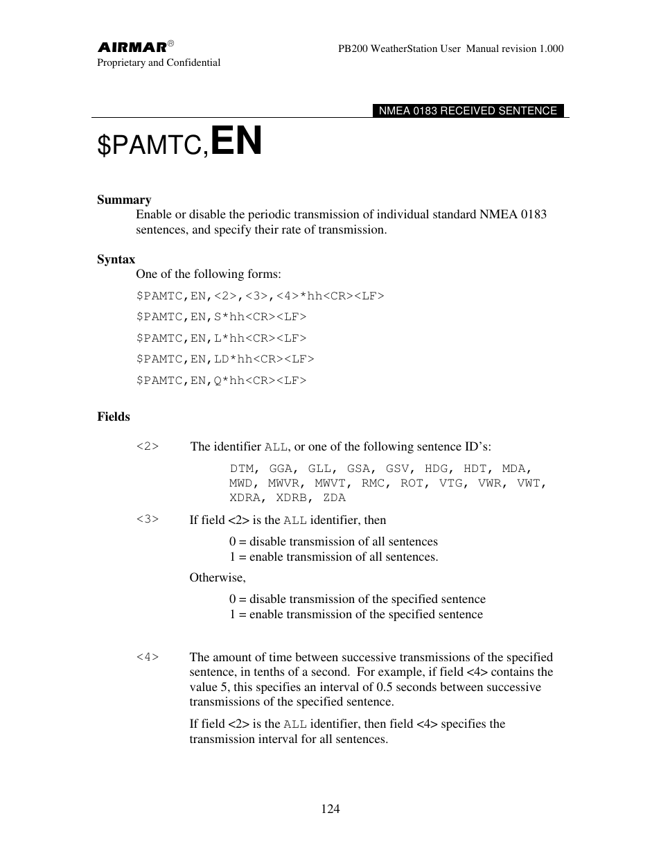 Pamtc | Airmar PB200 User Manual | Page 130 / 151