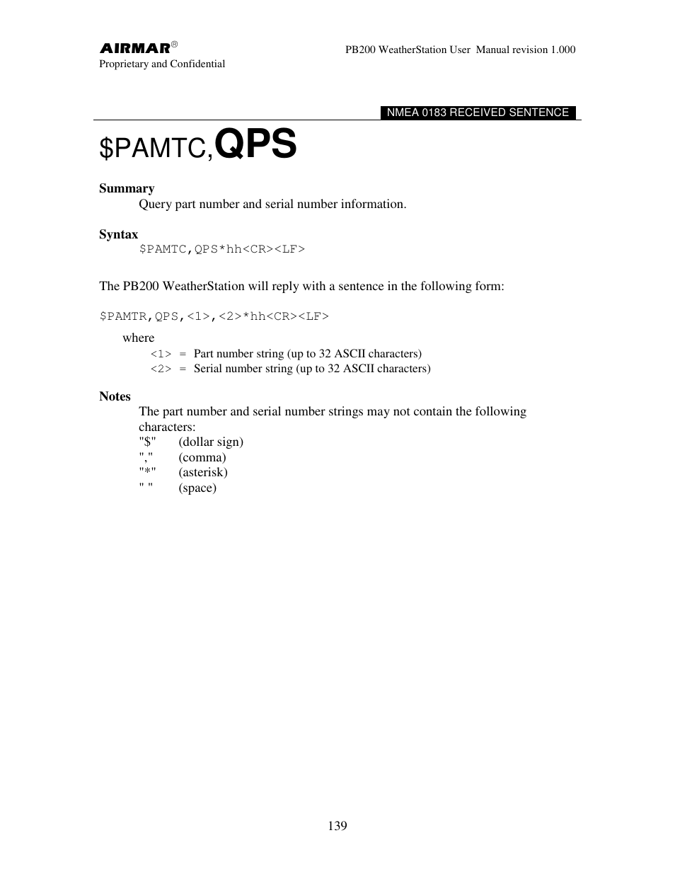 Pamtc | Airmar PB200 User Manual | Page 145 / 151