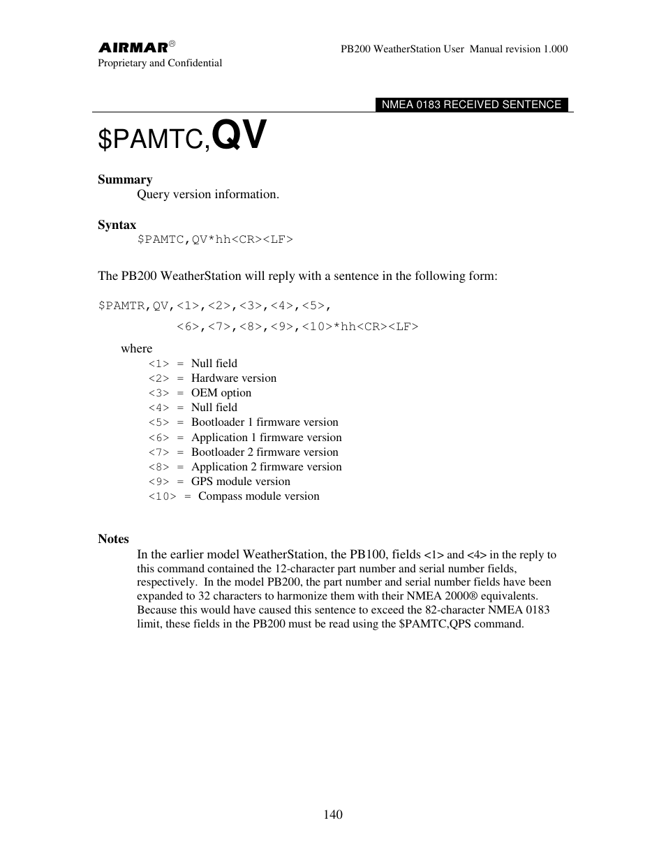 Pamtc | Airmar PB200 User Manual | Page 146 / 151