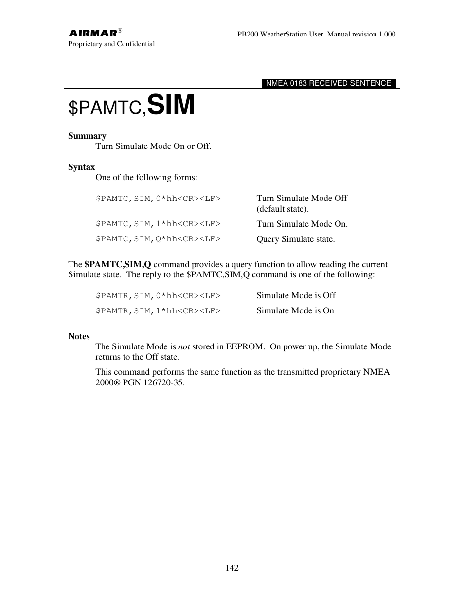 Pamtc | Airmar PB200 User Manual | Page 148 / 151