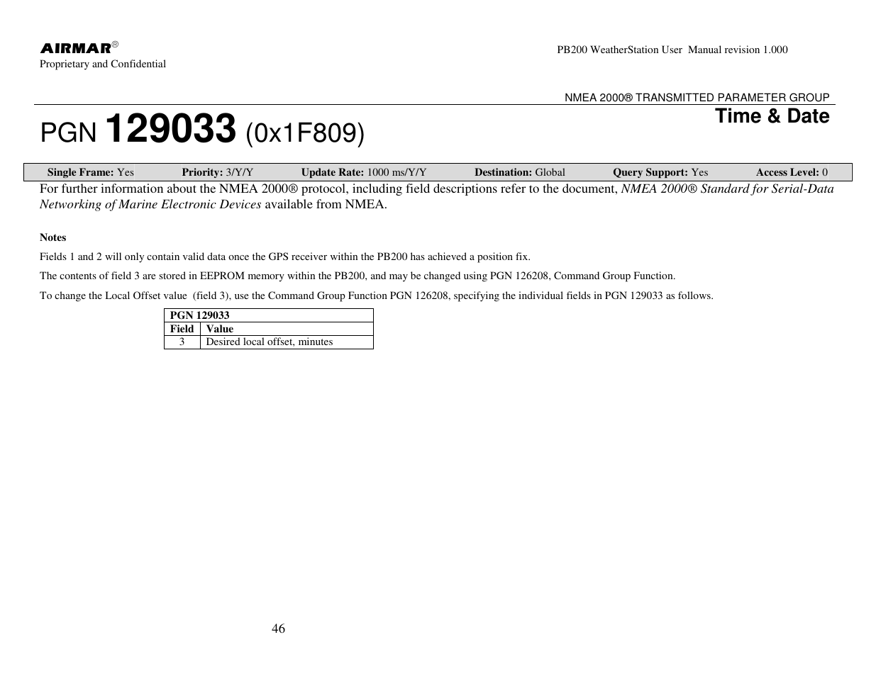 Time & date | Airmar PB200 User Manual | Page 52 / 151