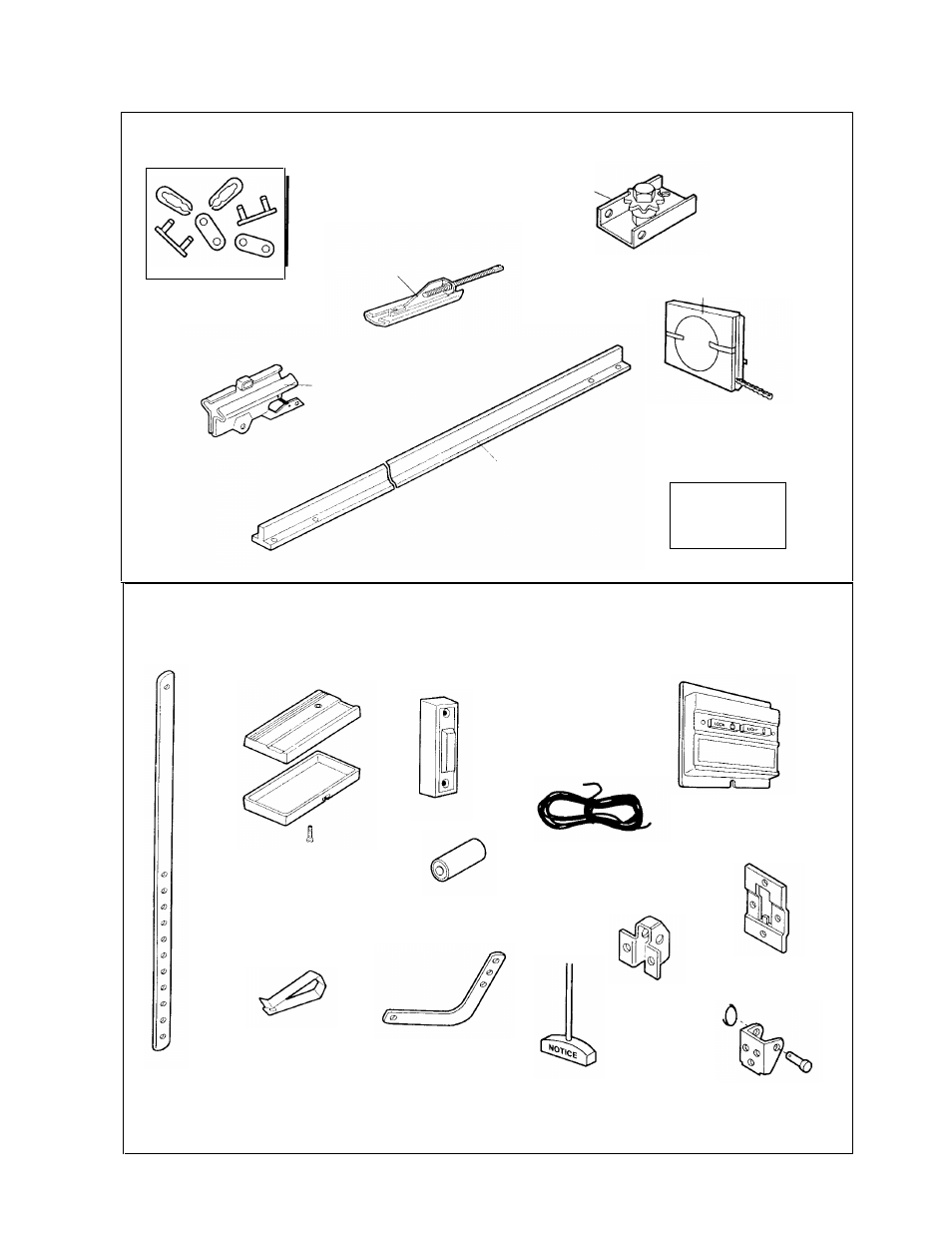 Repair parts, Rail assembly parts list, Installation parts list | Chamberlain 1156- 1/2HP  EN User Manual | Page 7 / 9